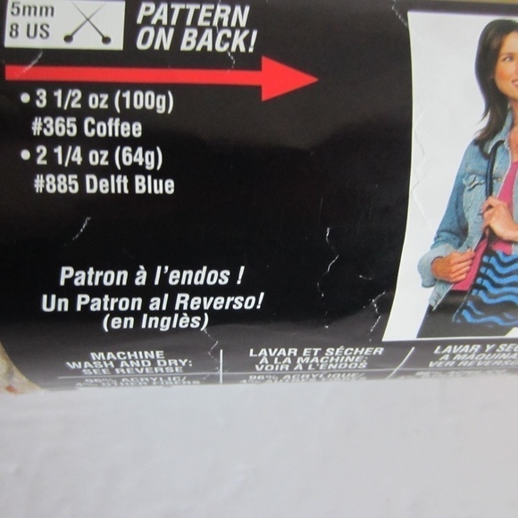 Red Heart Yarn lot of two Blue/Buff Fleck;‎ NWT - Picture 4 of 13